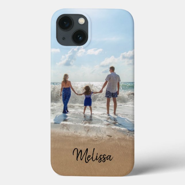 Funda De Case-Mate Para iPhone Nombre personalizado Foto monograma (Reverso)