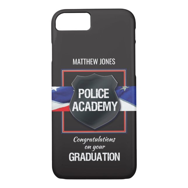 Funda De Case-Mate Para iPhone Nombre personalizado, graduación de la Academia de (Reverso)