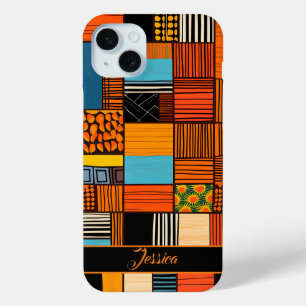 Funda Para iPhone 15 Mini Nombre personalizado impresión africana