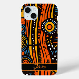 Funda Para iPhone 15 Mini Nombre personalizado impresión africana