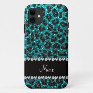 Funda Para iPhone 11 Nombre personalizado impresión de leopardo de purp