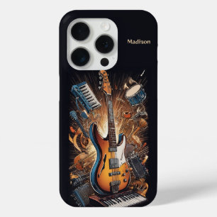 Funda Para iPhone 15 Pro Nombre personalizado Instrumentos musicales