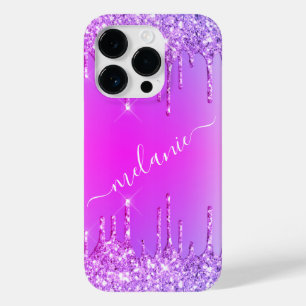 Funda Para iPhone 14 Pro De Case-Mate Nombre personalizado iPhone estuche Neón rosa mora