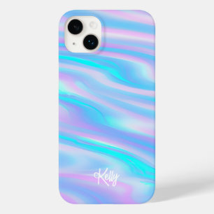 Funda Para iPhone 14 Plus De Case-Mate Nombre personalizado iridiscente holográfico