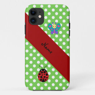 Funda Para iPhone 11 Nombre personalizado mariposa mariposa puntos de p