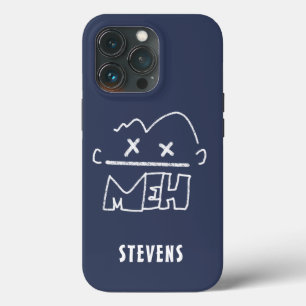 Funda Para iPhone 13 Pro Nombre personalizado Meh Funny Face Emoji