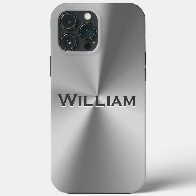 Funda De Case-Mate Para iPhone Nombre personalizado metalizado cepillado  (Reverso )