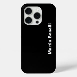 Funda Para iPhone 15 Pro Nombre personalizado Minimalista blanco negro mode