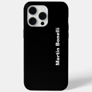 Funda Para iPhone 15 Pro Max Nombre personalizado Minimalista blanco negro mode