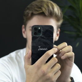 Funda Para iPhone 13 Pro Max Nombre personalizado minimalista de papel en bruto