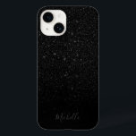 Funda Para iPhone 14 De Case-Mate Nombre personalizado Minimalista del Purpurina neg<br><div class="desc">Estuche moderno para iPhone con nombre Minimalista de Purpurina negro.</div>