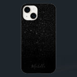 Funda Para iPhone 14 De Case-Mate Nombre personalizado Minimalista del Purpurina neg<br><div class="desc">Estuche moderno para iPhone con nombre Minimalista de Purpurina negro.</div>