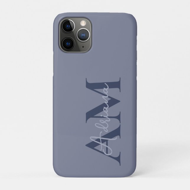Funda De Case-Mate Para iPhone Nombre personalizado mínimo de monograma con estil (Reverso)