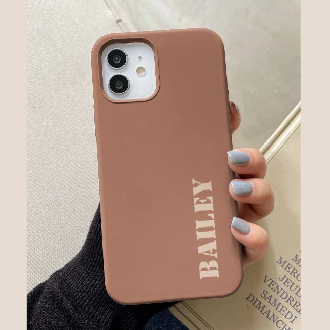 Funda De Case-Mate Para iPhone Nombre personalizado mínimo moderno de terracota (Subido por el creador)
