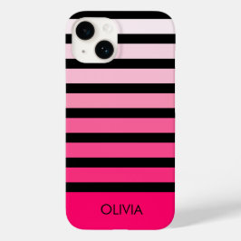 Funda Para iPhone 14 De Case-Mate Nombre personalizado moderno de tonos rosados rosa