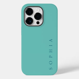 Funda Para iPhone 14 Pro De Case-Mate Nombre personalizado moderno Verde azulado y azul