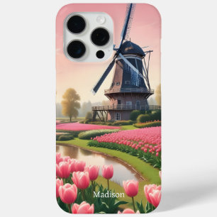Funda Para iPhone 15 Pro Max Nombre personalizado Molinos de viento de los País