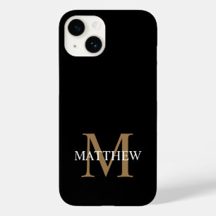 Funda Para iPhone 14 De Case-Mate Nombre personalizado Monograma negro