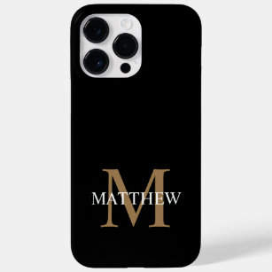 Funda Para iPhone 14 Pro Max De Case-Mate Nombre personalizado Monograma negro