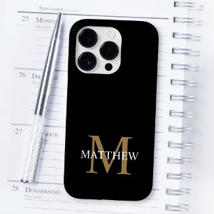Funda Para iPhone 14 Pro De Case-Mate Nombre personalizado Monograma negro