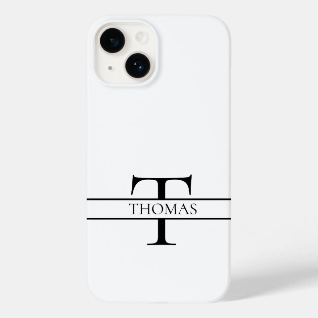 Funda De Case-Mate Para iPhone Nombre personalizado monogramado elegante (Reverso )