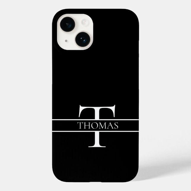 Funda De Case-Mate Para iPhone Nombre personalizado monogramado elegante (Reverso )