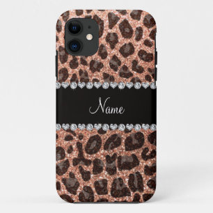 Funda Para iPhone 11 Nombre personalizado naranja melocotón purpurina l
