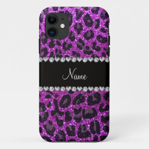 title_seo2 Nombre personalizado neón morado purpurina leopard
