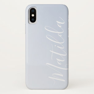 Funda Para iPhone X Nombre personalizado Ombre Blue Violet Gray