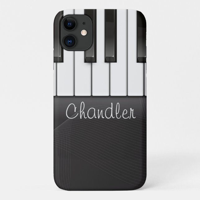 Funda De Case-Mate Para iPhone NOMBRE Personalizado Pianista Claves De Piano Maes (Reverso)