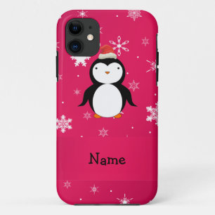 title_seo2 Nombre personalizado pingüino copos de nieve rosad