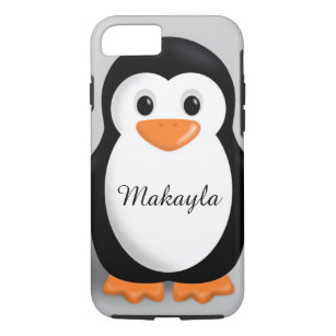 Funda Para iPhone 8/7 Nombre personalizado pingüino lindo del bebé