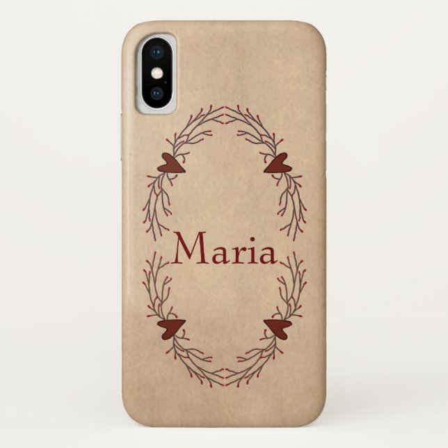 Funda De Case-Mate Para iPhone Nombre personalizado Pip Berry Hearts iPhone X Fun (Reverso)