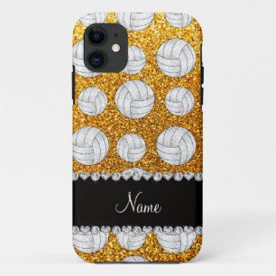 Funda Para iPhone 11 Nombre personalizado purpurina voleibol