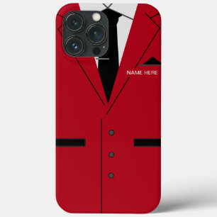 Funda Para iPhone 13 Pro Max Nombre personalizado Red Suit Necktie Diversión