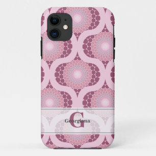 Funda Para iPhone 11 Nombre personalizado Retro Radiante Dusky Rosa Dot