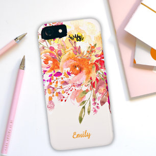 Funda Para iPhone 8/7 Nombre personalizado romántico floral brillante