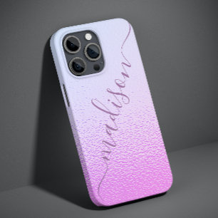 Funda Para iPhone 14 De Case-Mate Nombre Personalizado Rosa Brillante Iridescente Fe