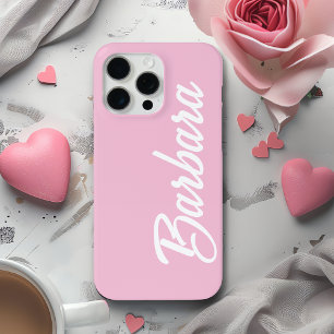 Funda Para iPhone 15 Pro Max Nombre personalizado rosa rubor femenino lindo