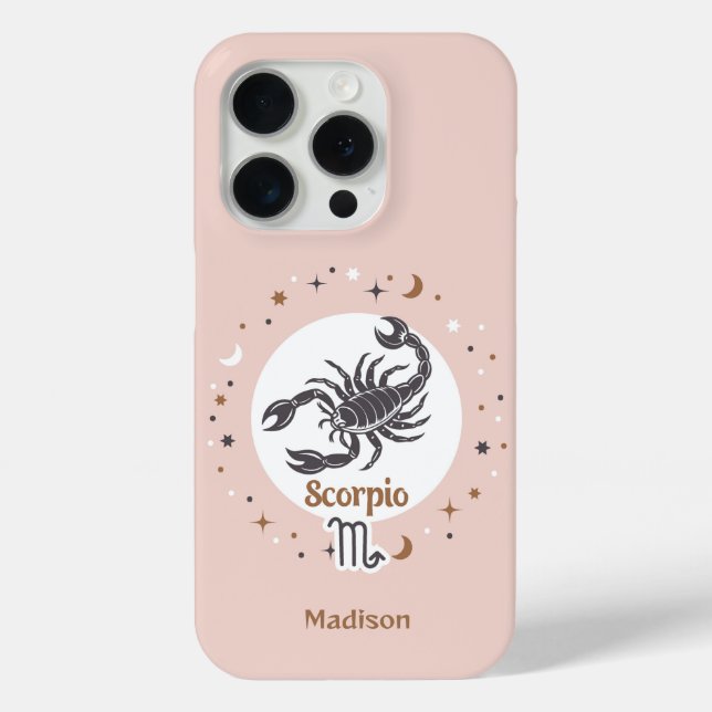 Funda De Case-Mate Para iPhone Nombre personalizado Rótulo Zodiac Scorpio (Reverso )
