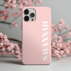 Funda Para iPhone 13 Pro Max Nombre personalizado Rubor Pink simple