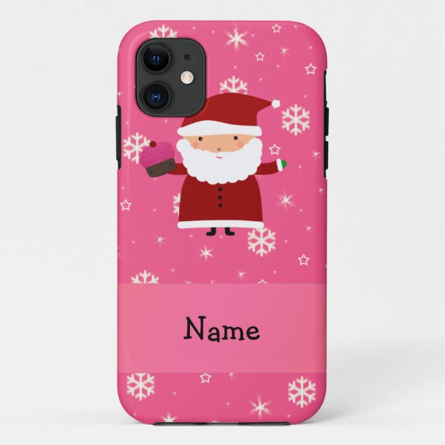 Funda De Case-Mate Para iPhone Nombre personalizado santa cupcake copos de nieve  (Reverso)