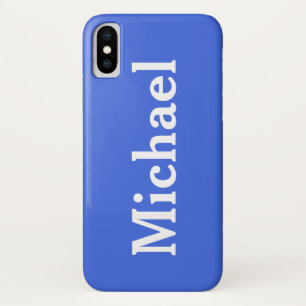 Funda Para iPhone X Nombre personalizado Sólido azul real