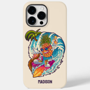 Funda Para iPhone 14 Pro Max De Case-Mate Nombre personalizado Surfing Pineapple