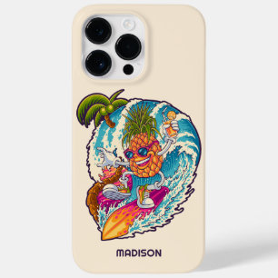 Funda Para iPhone 14 Pro Max De Case-Mate Nombre personalizado Surfing Pineapple