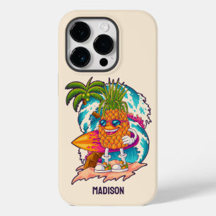 Funda Para iPhone 14 Pro De Case-Mate Nombre personalizado Surfing Pineapple