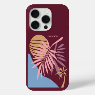 Funda Para iPhone 15 Pro Nombre personalizado tropical