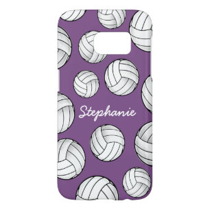 Funda Para Samsung Galaxy S7 Nombre personalizado único Voleibol púrpura