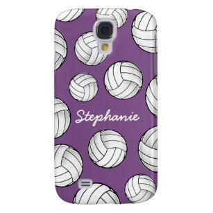 Funda Para Samsung S4 Nombre personalizado único Voleibol púrpura