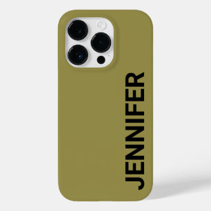 Funda Para iPhone 14 Pro De Case-Mate Nombre personalizado verde de contraste sólido
